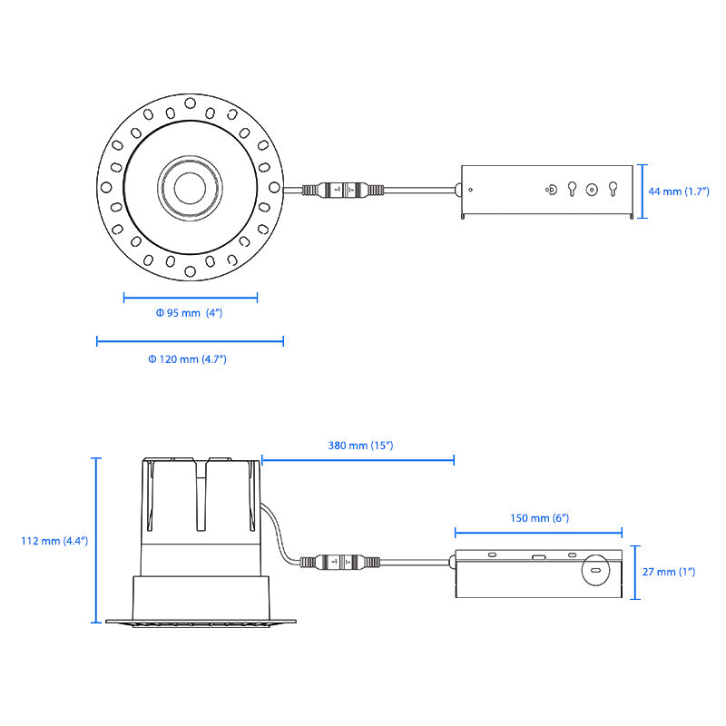 Trimless 4inch 12W Eye Protection Recessed LED Canless Pot Light with IC Rated