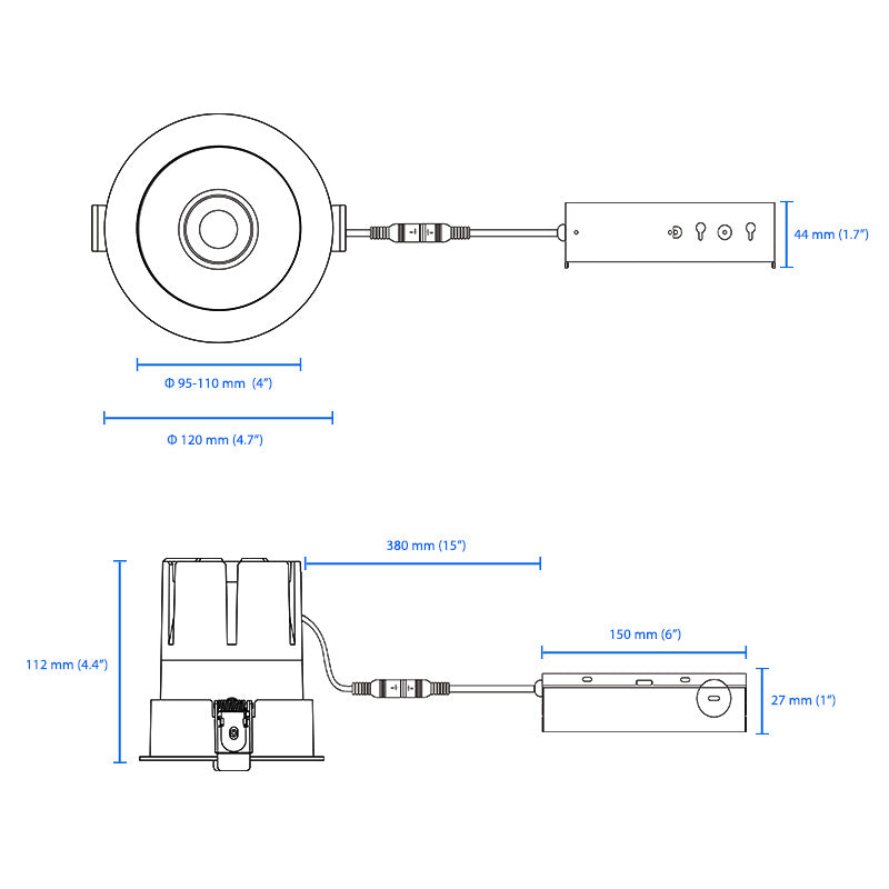 4inch 12W  Anti Glare LED Canless Recessed Pot Light with IC Rated