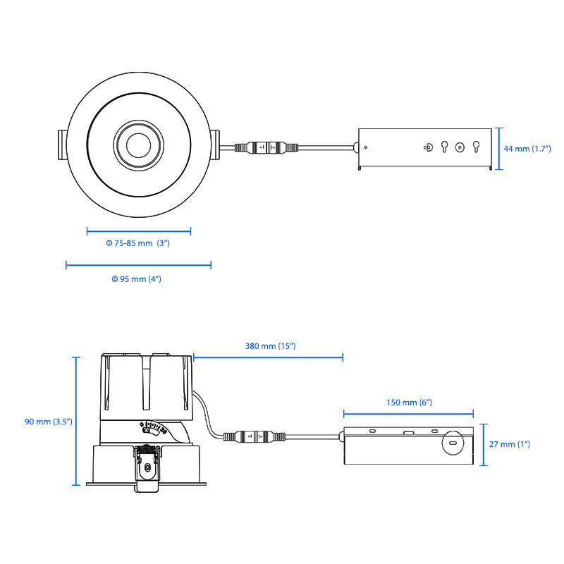 3inch Adjustable IC Rated LED Canless Recessed Pot Light 7W