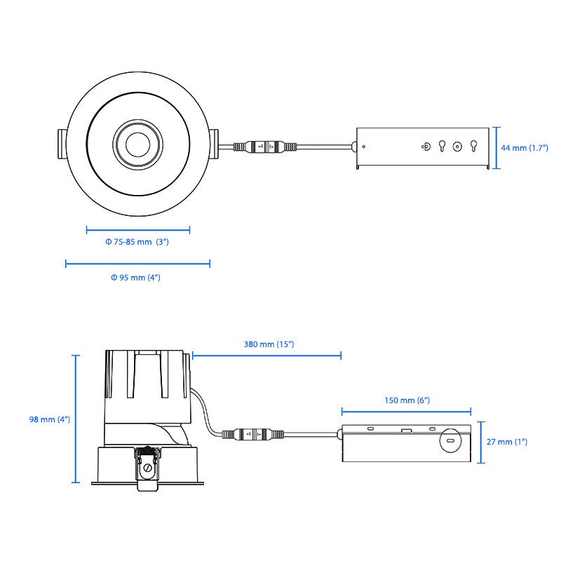 7W IP65 Waterproof Recessed Pot Light with CREE COB Chip