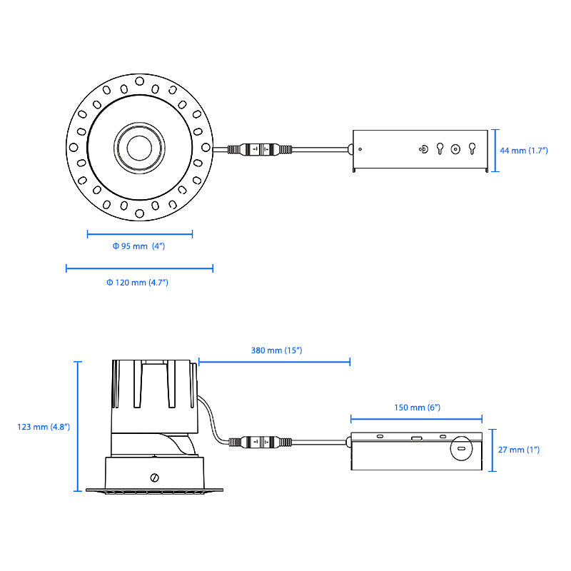 12W 4inch Waterproof Trimless CREE LED Recessed Pot Light with IC