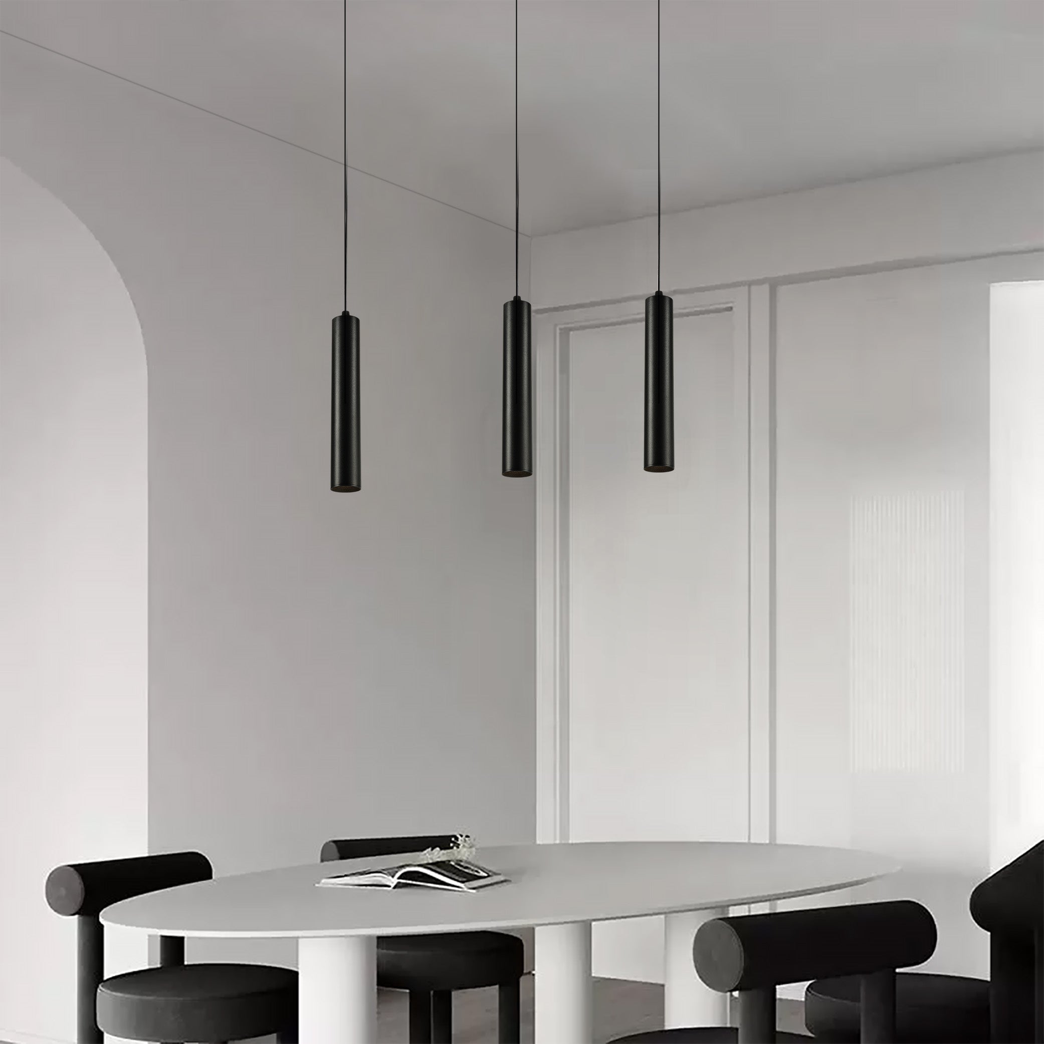 Magnetic 10W black cylindrical led pendant lights