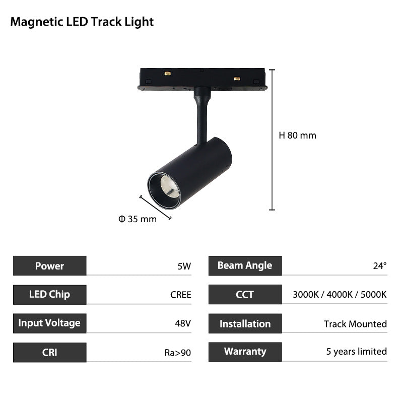 10W magnetic 48v low voltage track light