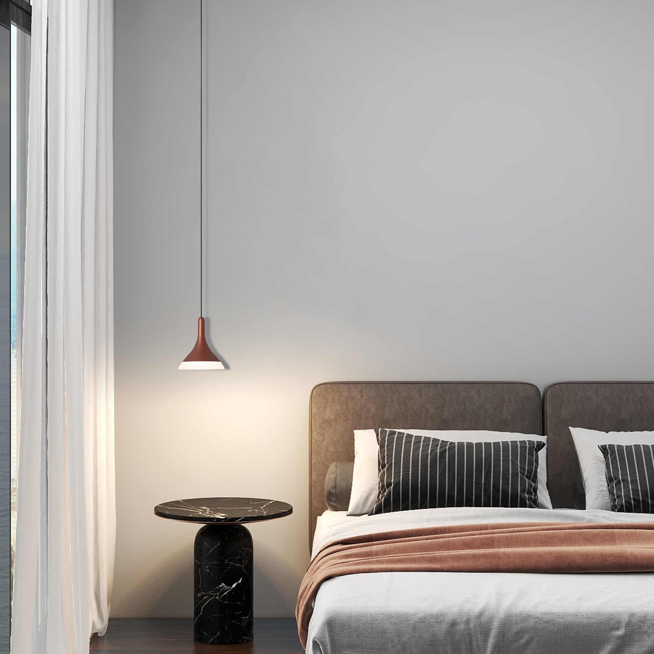 Aluminium mini modern Red pendant light