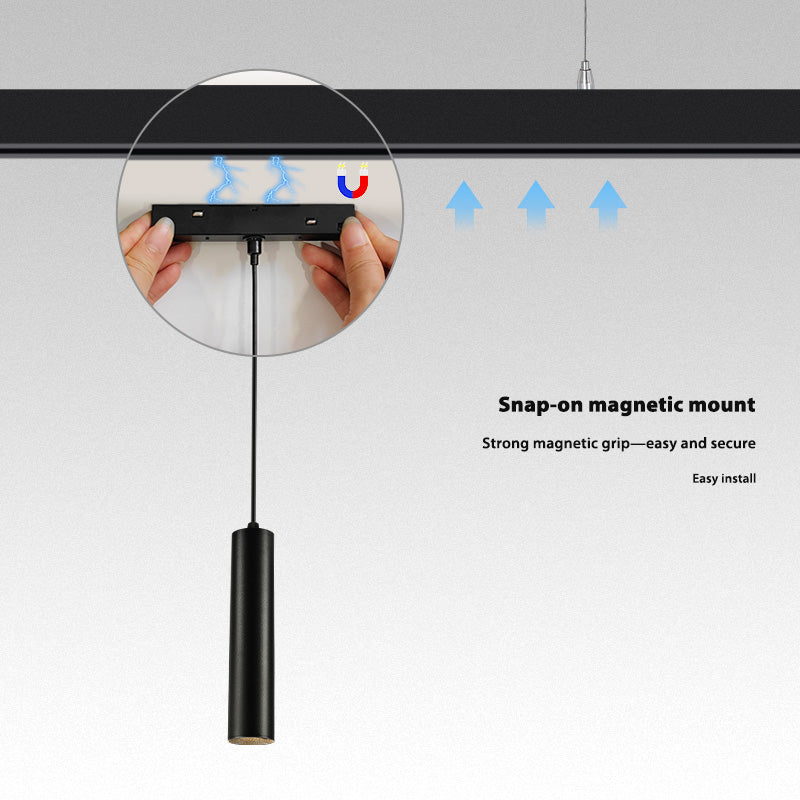 Magnetic 10W black cylindrical led pendant lights