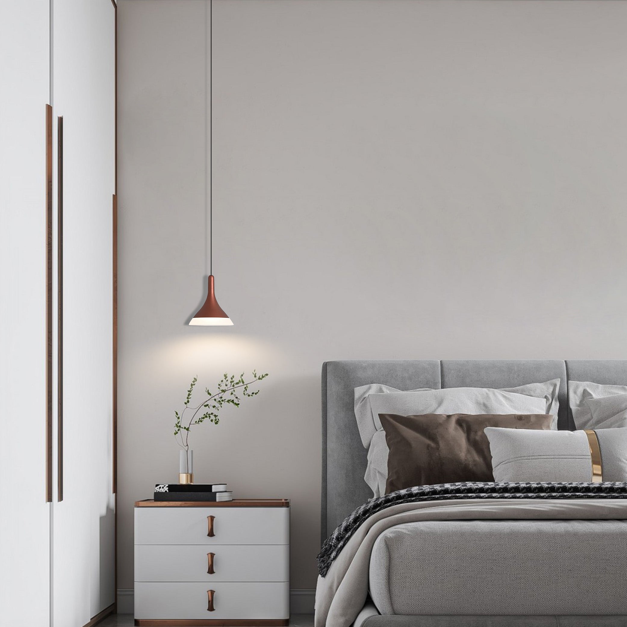 Aluminium mini modern Red pendant light