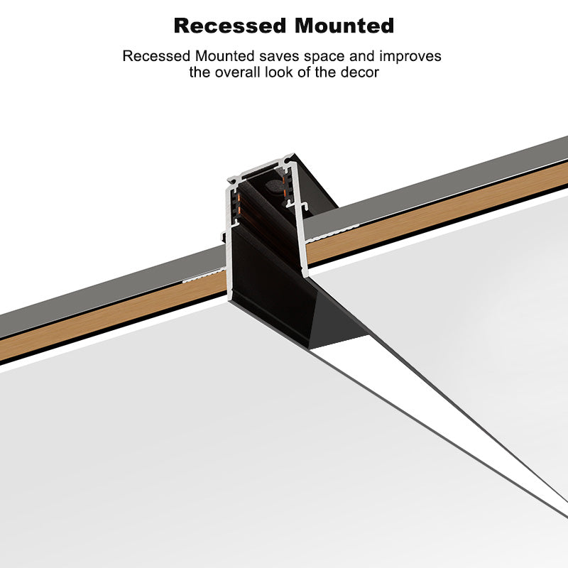 6.5ft 2000mm Length Recessed 48V Magnetic Track Rail