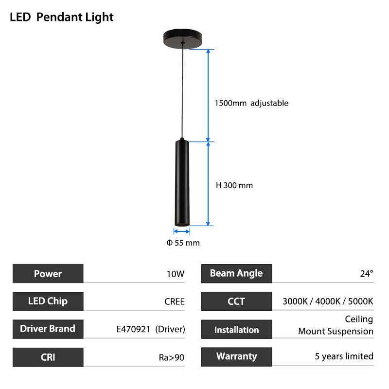 10W Surface Mounted ETL LED Cylinder Lamp
