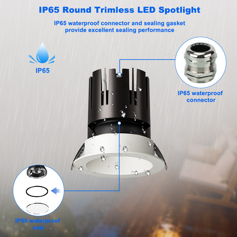 12W 4inch IP65 Waterproof CREE LED Recessed Pot Light with IC Rated