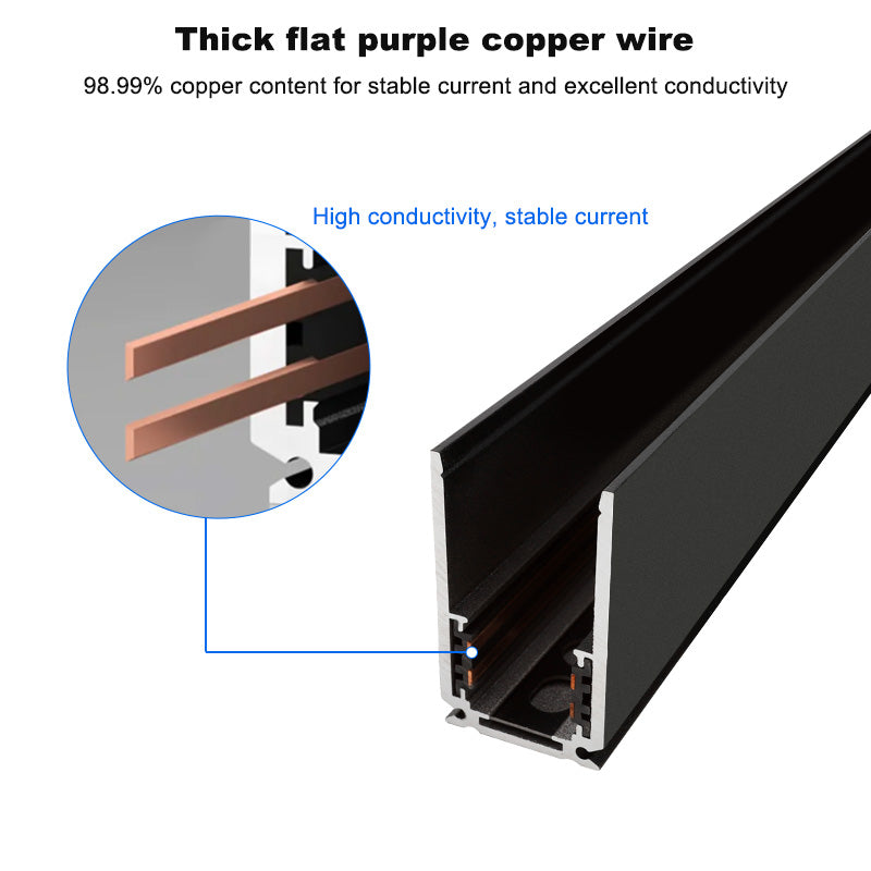 3.3ft 1000mm Length Surface Mount Suspension 48V Magnetic Track Rail