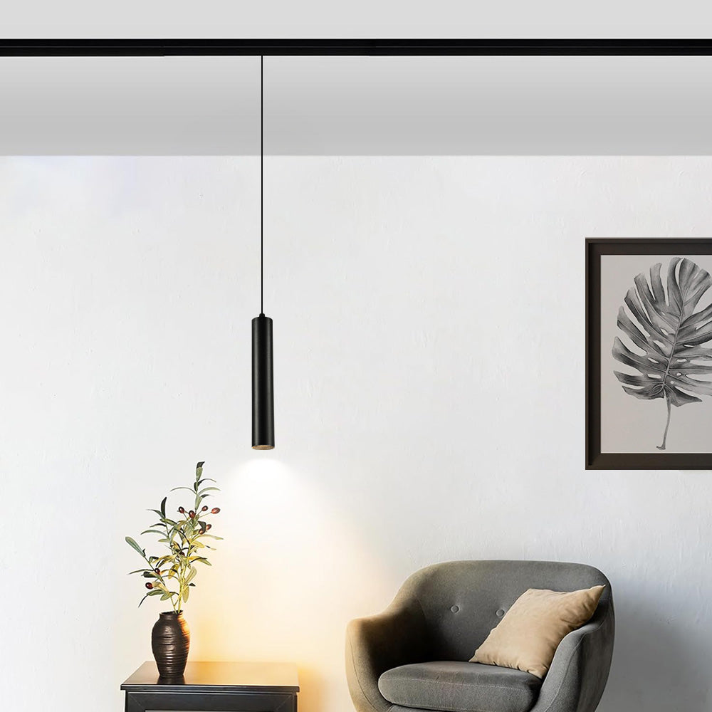 48V magnetic 5w black cylindrical led column pedant light